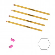 7.5inch Long Hexagonal 2 HB Pencil with Eraser